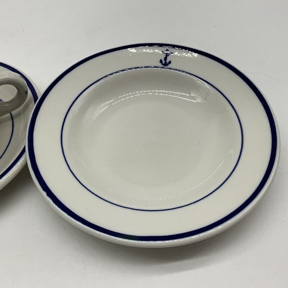 Shenango Vtg Navy China Restaurant Ware Includes Cup and Saucer and Small Bowl - Picture 8 of 16